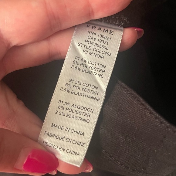 FRAME DENIM Le Skinny de Jeanne Crop Black Denim Jeans Size 26‎ - Picture 9 of 14